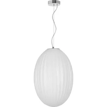 NOVA LUCE závěsné svítidlo HECTOR chromovaný kov opálové sklo E27 1x12W 230V IP20 bez žárovky 9190033