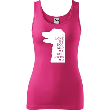 Dámské tílko s potiskem I love my dog Velikost: XS, Barva: Purpurová