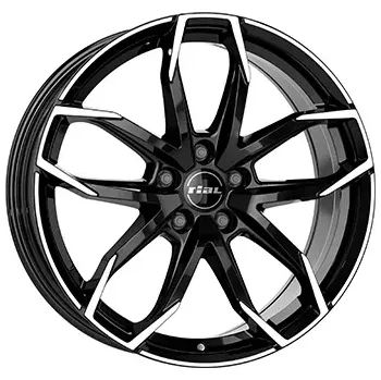 Alu kolo Alu kola RIAL LUCCA, 18x8 5x110 ET33, černá lesklá + leštění vhodné pro Alfa Romeo Giulia