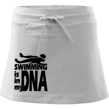 Dámská sukně Swimming is in my DNA - Sportovní sukně - two in one - M ( Bílá )