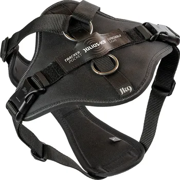 Postroj pro psa Julius-K9 Longwalk Light postroj s kapsou na tracker, černý - velikost XL: Obvod hrudníku 70 - 90 cm