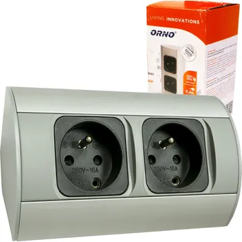 Elektrická zásuvka Zásuvková lišta do desky stolu MojeLedy stříbrná