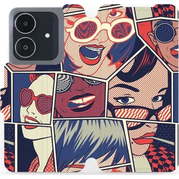 Pouzdro na mobilní telefon Flipové pouzdro Mobiwear - Realme Note 60 - VP18P Komiks (Knížkové flip pouzdro, obal, kryt na mobil Realme Note 60 - VP18P Komiks, materiál Umělá kůže + TPU - ochrana 360°, stojánek, silikonová vanička, magnetické zavírání)