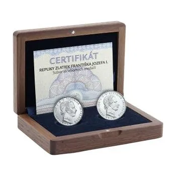 Stříbrné medaile Repliky zlatiek Františka Jozefa I.- 2x 1/4 gulden (1858,1859)