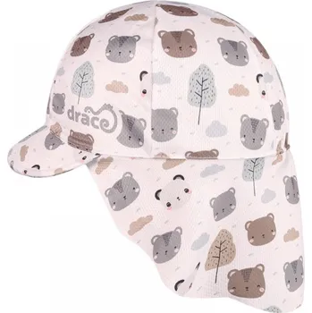 Čepice Funkční kšiltovka Dráče Safari Bílá, medvídci - vzor 24 Obvod: 52 - 54 cm