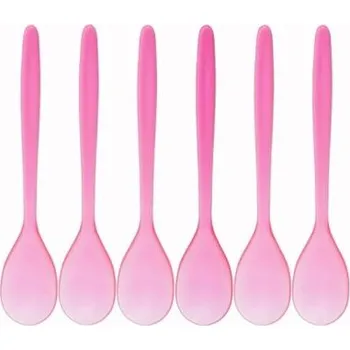 Příbor Lžíce 6ks káva 14cm, sada, MIX BAREV, transp.plast