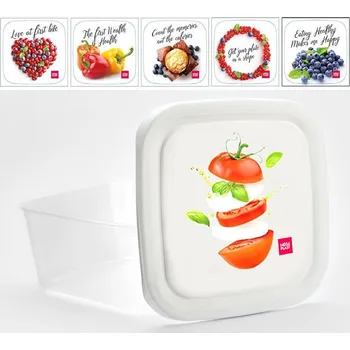 Dóza na potraviny Box 3,0l čtverc., OBRÁZEK, 19,5x19,5x13cm, plast