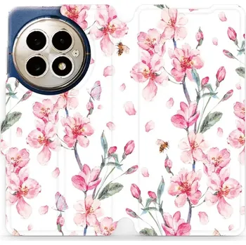 Pouzdro na mobilní telefon Flipové pouzdro Mobiwear - OnePlus 13 - M124S Růžové květy (Knížkové flip pouzdro, obal, kryt na mobil OnePlus 13 - M124S Růžové květy, materiál Umělá kůže + TPU - ochrana 360°, stojánek, silikonová vanička, magnetické zavírání)