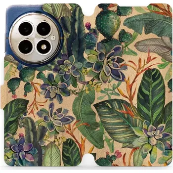 Pouzdro na mobilní telefon Flipové pouzdro Mobiwear - OnePlus 13 - VP05S Sukulenty (Knížkové flip pouzdro, obal, kryt na mobil OnePlus 13 - VP05S Sukulenty, materiál Umělá kůže + TPU - ochrana 360°, stojánek, silikonová vanička, magnetické zavírání)