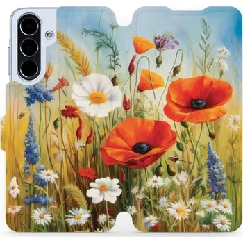 Pouzdro na mobilní telefon Flipové pouzdro Mobiwear - Samsung Galaxy A56 5G - VP43S Letní louka (Knížkové flip pouzdro, obal, kryt na mobil Samsung Galaxy A56 5G - VP43S Letní louka, materiál Umělá kůže + TPU - ochrana 360°, stojánek, silikonová vanička, magnetické zavírání)