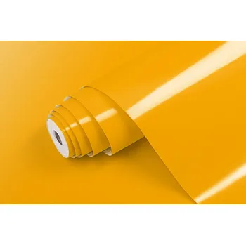 Tapeta PATIFIX | Samolepicí fólie 10-1320 | šíře 45 cm | TMAVĚ ŽLUTÁ LESKLÁ + Tmavě žlutá lesklá samolepicí tapeta (metráž) PATIFIX v šíři 45 cm