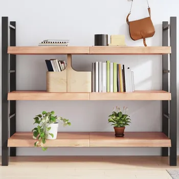 police Nástěnná police hnědá 140x60x(2-6)cm ošetřený masivní dub Hnědá363707