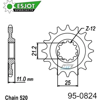Řetězová sada pro motocykl Kolečko řetězové (pastorek) 0824-16zubů ESJOT 50-32048-16 - Husqvarna TE250+TE310+TE410+TE450+TE510+TE570+TE610 + TE410E+TE610E + TC250+TC450+TC510+TC570+TC610 + SMR450+SMR510+SMR530+SMR570+SMR630 + S 95-0824-16-ES
