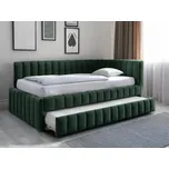 Čalouněná postel COMFINO VELVET s přistýlkou 120x200 cm tmavě zelená KRONOS 14
