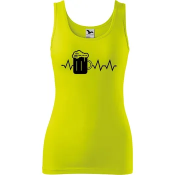 Dámské oblečení Dámské tílko s potiskem Tep pivo Velikost: XS, Barva: Limetková