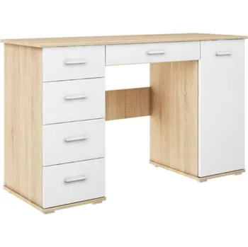 Psací stůl Psací stůl do studentského pokoje ABS B2 - Agat Dub Sonoma / Bílá 124x75 cm