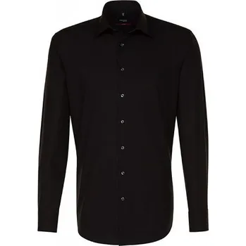 Pánská košile Seidensticker Pánská košile s nežehlivou úpravou a náprsní kapsou Barva: Černá, Velikost: 42 SN003000