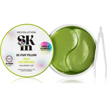 Péče o oční okolí Revolution Skincare Skindividual Happy Hydrate De-Puff Hyaluronic Acid Jelly Eye Patches hydratační gelové polštářky na oční okolí 30 ks
