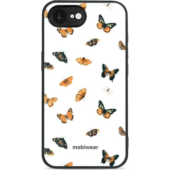 Pouzdro na mobilní telefon Lesklý kryt Mobiwear Glossy - Apple iPhone 16e - GP76G Oranžoví motýlci (Prémiové lesklé pouzdro, obal, kryt Mobiwear Glossy na mobil Apple iPhone 16e - GP76G Oranžoví motýlci, materiál Plast + TPU silikon - krytí po všech stranách, neošoupatelný potisk,)