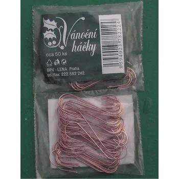 Vánoční dekorace Háček-50ks-dlouhý měděný vánoční /50/