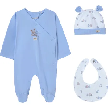 Kojenecký overall MAYORAL kojenecký set 3dílný zvířátka modrá vel. 50 cm