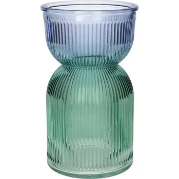 Váza Skleněná váza SAME DUO 21cm fialová zelená