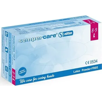 Vyšetřovací rukavice Rukavice Sempercare latexové bez pudru L