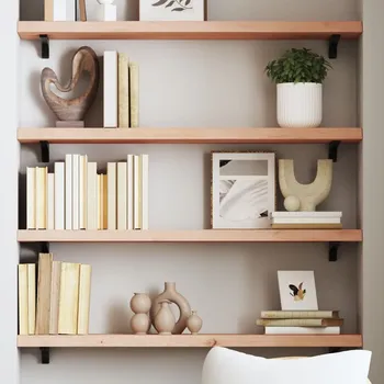 police Nástěnná police 80 x 20 x 4 cm neošetřené masivní dubové dřevo Hnědá363540