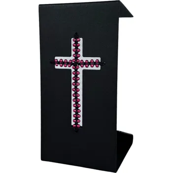 Svíčka VÝJIMEČNÁ Hřbitovní Svíčka s drobnými červenými korálky, ruční výroba, výška 20 cm, ODOLNÁ