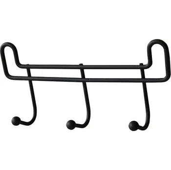 Věšák Věšák 3-háčky+2přís. 16x4x7cm BLACK GLOBE, černý kov