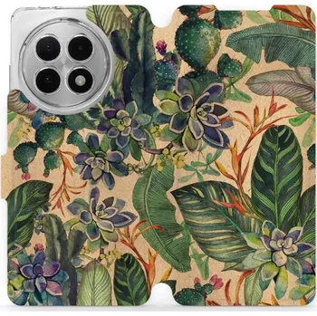 Pouzdro na mobilní telefon Flipové pouzdro Mobiwear - OnePlus 13R - VP05S Sukulenty (Knížkové flip pouzdro, obal, kryt na mobil OnePlus 13R - VP05S Sukulenty, materiál Umělá kůže + TPU - ochrana 360°, stojánek, silikonová vanička, magnetické zavírání)