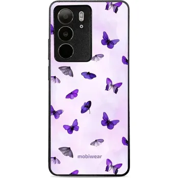 Pouzdro na mobilní telefon Lesklý kryt Mobiwear Glossy - Realme C75 - GP77G Fialoví motýlci (Prémiové lesklé pouzdro, obal, kryt Mobiwear Glossy na mobil Realme C75 - GP77G Fialoví motýlci, materiál Plast + TPU silikon - krytí po všech stranách, neošoupatelný potisk, tenké proveden