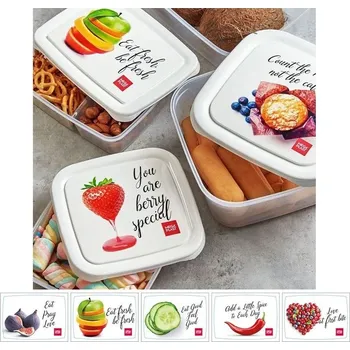 Úložný box Box 0,8l dělený, OBRÁZEK, 19x14,5x6cm, plast