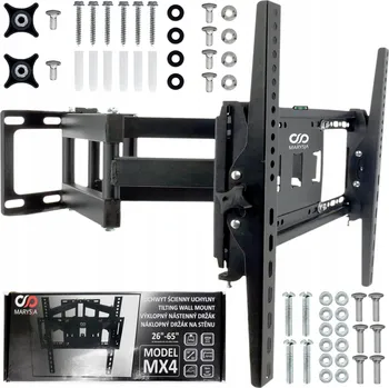 Televizní držák DRŽÁK NA TELEVIZI TV 26-65" PALCŮ NA ZEĎ UNIVERZÁLNÍ NASTAVITELNÝ SILNÝ