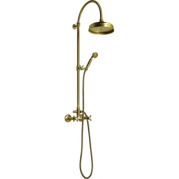 Vodovodní baterie Reitano Rubinetteria ANTEA sprchový sloup k napojení na baterii, hlavová a ruční sprcha, bronz SET036