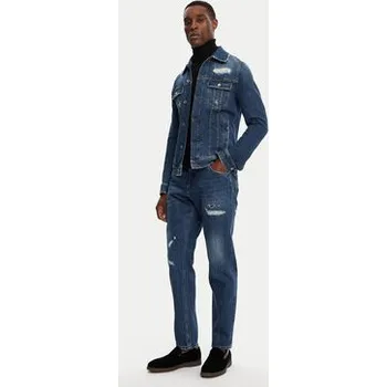 Pánská bunda Dolce&Gabbana Jeansová bunda G9VZ8D G8LN5 Tmavomodrá Regular Fit 46