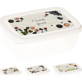 Dóza na potraviny Box-sada 3ks (0,4l; 0,55l; 0,85l), Ilove fruit, obdélník