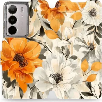 Pouzdro na mobilní telefon Flipové pouzdro Mobiwear - Realme C75 - VP75S Podzimní květy (Knížkové flip pouzdro, obal, kryt na mobil Realme C75 - VP75S Podzimní květy, materiál Umělá kůže + TPU - ochrana 360°, stojánek, silikonová vanička, magnetické zavírání)