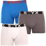 Styx 3PACK pánské boxerky long sportovní guma vícebarevné (3U10137) XL