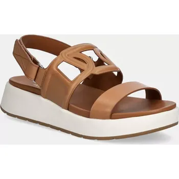 Dámské sandále Kožené sandály Aldo ONUVIA dámské, hnědá barva, na platformě, 13965197 88X, EUR 40
