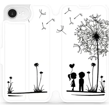 Pouzdro na mobilní telefon Flipové pouzdro Mobiwear - Apple iPhone 16e - MH16P Dvojice s pampeliškou (Knížkové flip pouzdro, obal, kryt na mobil Apple iPhone 16e - MH16P Dvojice s pampeliškou, materiál Umělá kůže + TPU - ochrana 360°, stojánek, silikonová vanička, magnetické zavírá