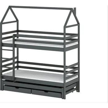 Postel Legno Dětská patrová postel Darja grafit Rozměr (cm): 80x160