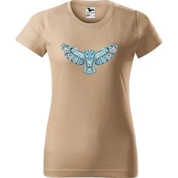 Dámské tričko Letící sova Barva trička: Písková - 08, Velikost: XS