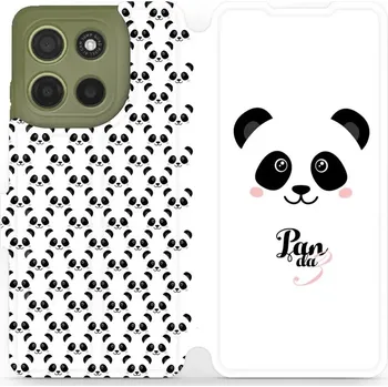 Pouzdro na mobilní telefon Flipové pouzdro Mobiwear - Motorola Moto G15 - M030P Panda Amálka (Knížkové flip pouzdro, obal, kryt na mobil Motorola Moto G15 - M030P Panda Amálka, materiál Umělá kůže + TPU - ochrana 360°, stojánek, silikonová vanička, magnetické zavírání)