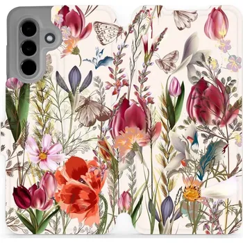 Pouzdro na mobilní telefon Flipové pouzdro Mobiwear - Samsung Galaxy A36 5G - MP01S Rozkvetlá louka (Knížkové flip pouzdro, obal, kryt na mobil Samsung Galaxy A36 5G - MP01S Rozkvetlá louka, materiál Umělá kůže + TPU - ochrana 360°, stojánek, silikonová vanička, magnetické zavírání