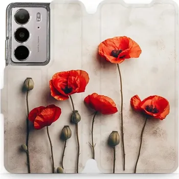 Pouzdro na mobilní telefon Flipové pouzdro Mobiwear - Realme C75 - VP42S Vlčí máky (Knížkové flip pouzdro, obal, kryt na mobil Realme C75 - VP42S Vlčí máky, materiál Umělá kůže + TPU - ochrana 360°, stojánek, silikonová vanička, magnetické zavírání)