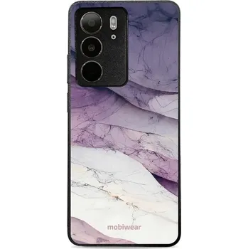 Pouzdro na mobilní telefon Lesklý kryt Mobiwear Glossy - Realme C75 - G028G - Bílý a fialový mramor (Prémiové lesklé pouzdro, obal, kryt Mobiwear Glossy na mobil Realme C75 - G028G - Bílý a fialový mramor, materiál Plast + TPU silikon - krytí po všech stranách, neošoupatelný potisk