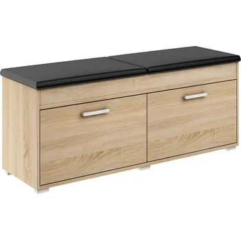 Botník Botník se sedákem do předsíně Fala 2 - Agat Dub Sonoma / Černá 100x50 cm