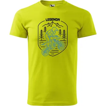 Pánské oblečení Pánské tričko s potiskem Legenda motokros Velikost: M, Barva trička: Limetková