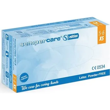 Vyšetřovací rukavice Rukavice Sempercare latexové bez pudru XS